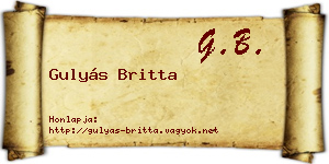 Gulyás Britta névjegykártya